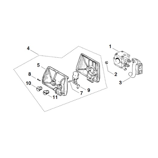 Воздушный фильтр и карбюратор Champion 372